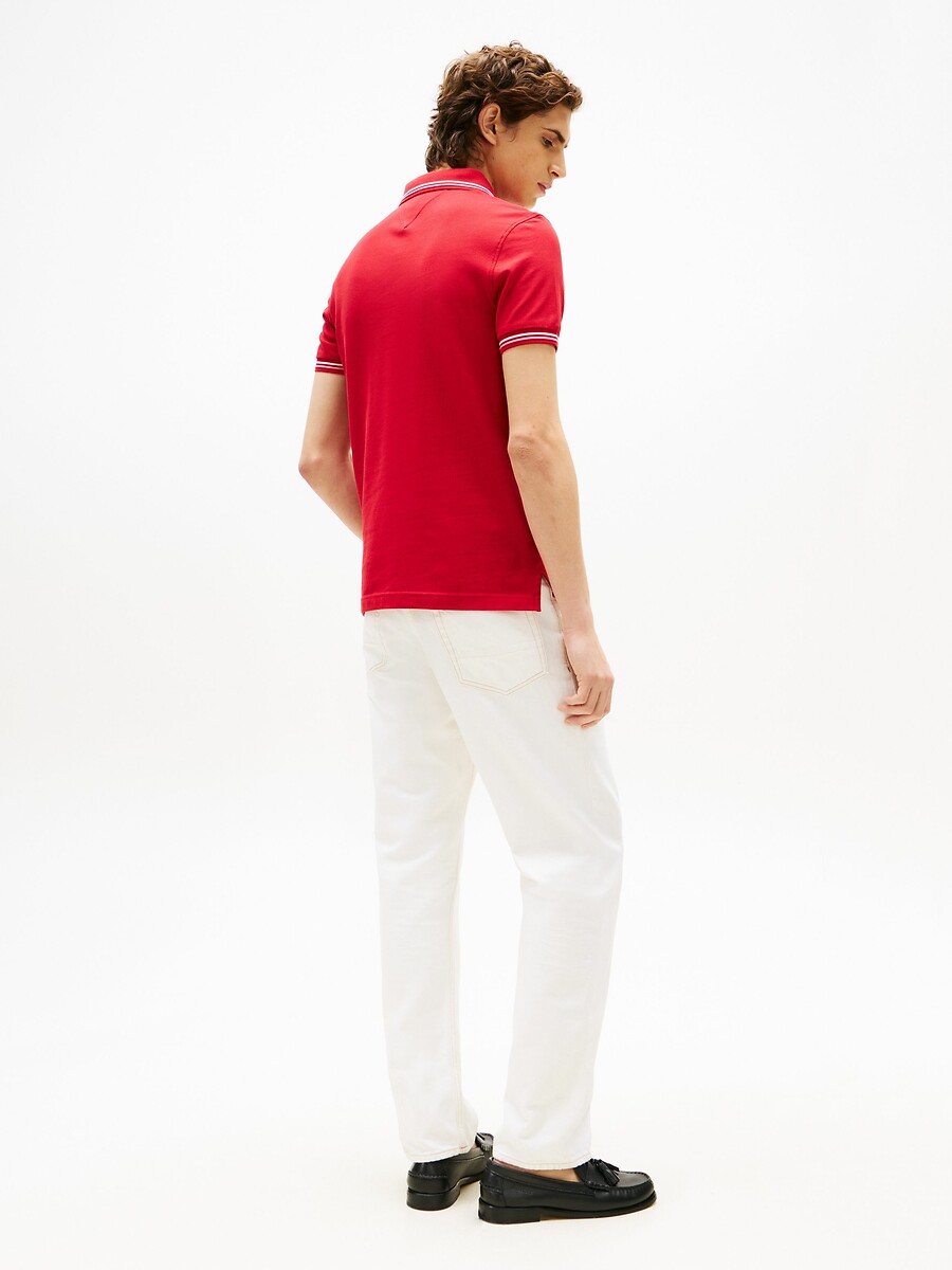 TOMMY HILFIGER<br>Camisa polo slim com gola de 3 botões