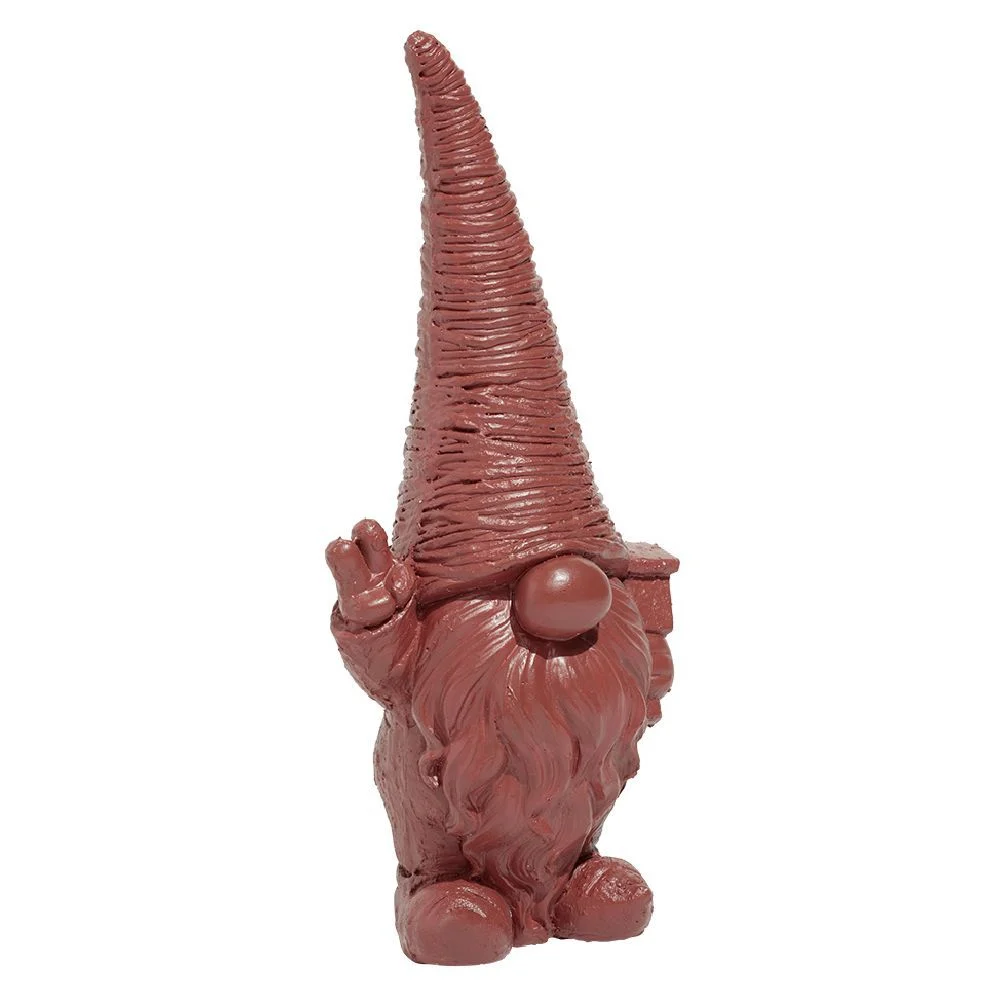 Nain de jardin peace polyrésine rouge H70cm