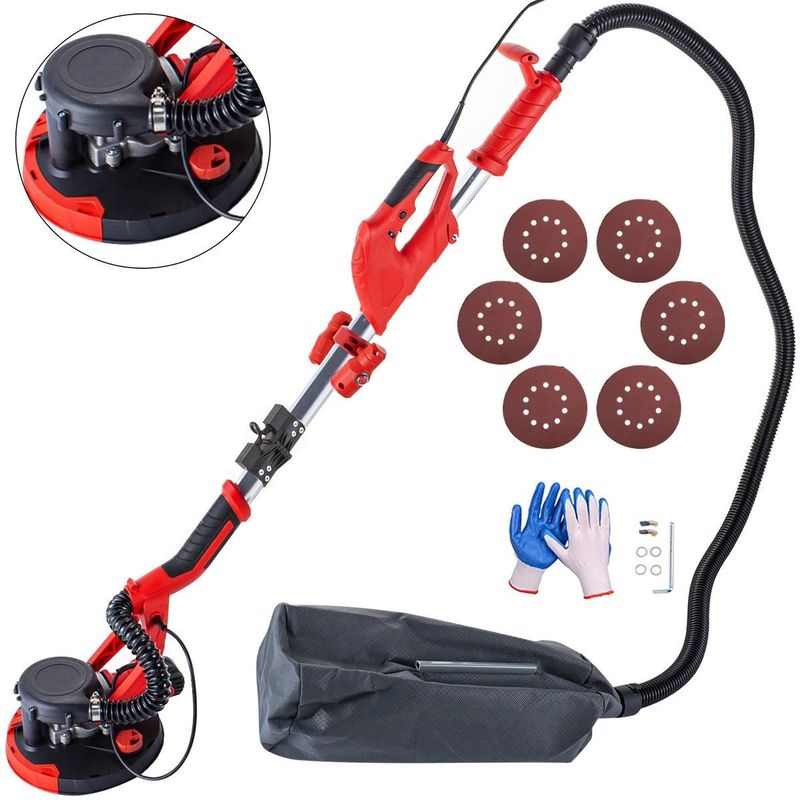 Wandschuurmachine - Gipsplaatschuurmachine - 750 W - Telescopisch Handvat - Met Stofafzuiging