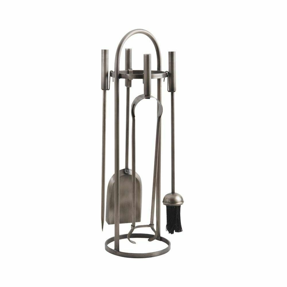 Valet de cheminée étain antique 4 accessoires