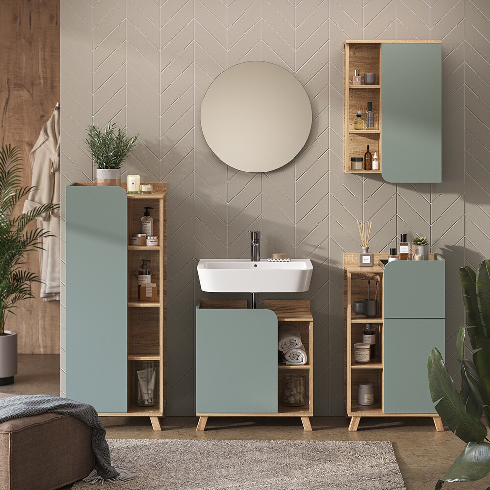 Vicco Badmöbel-Set Karen Sonoma Mintgrün 5 Teile