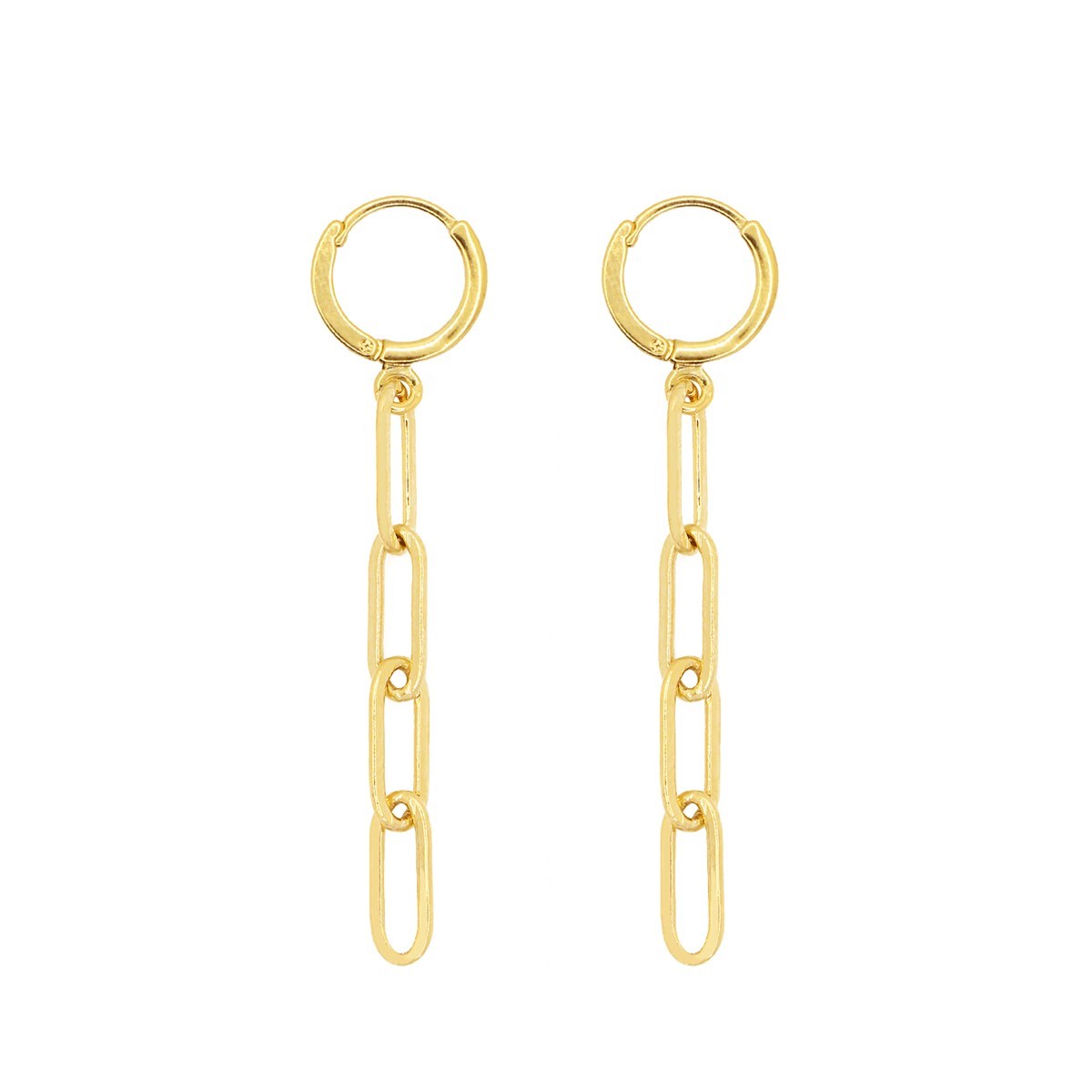 Boucles d'oreilles maille XXL dorée à l'or fin 24K MAXI PURE
