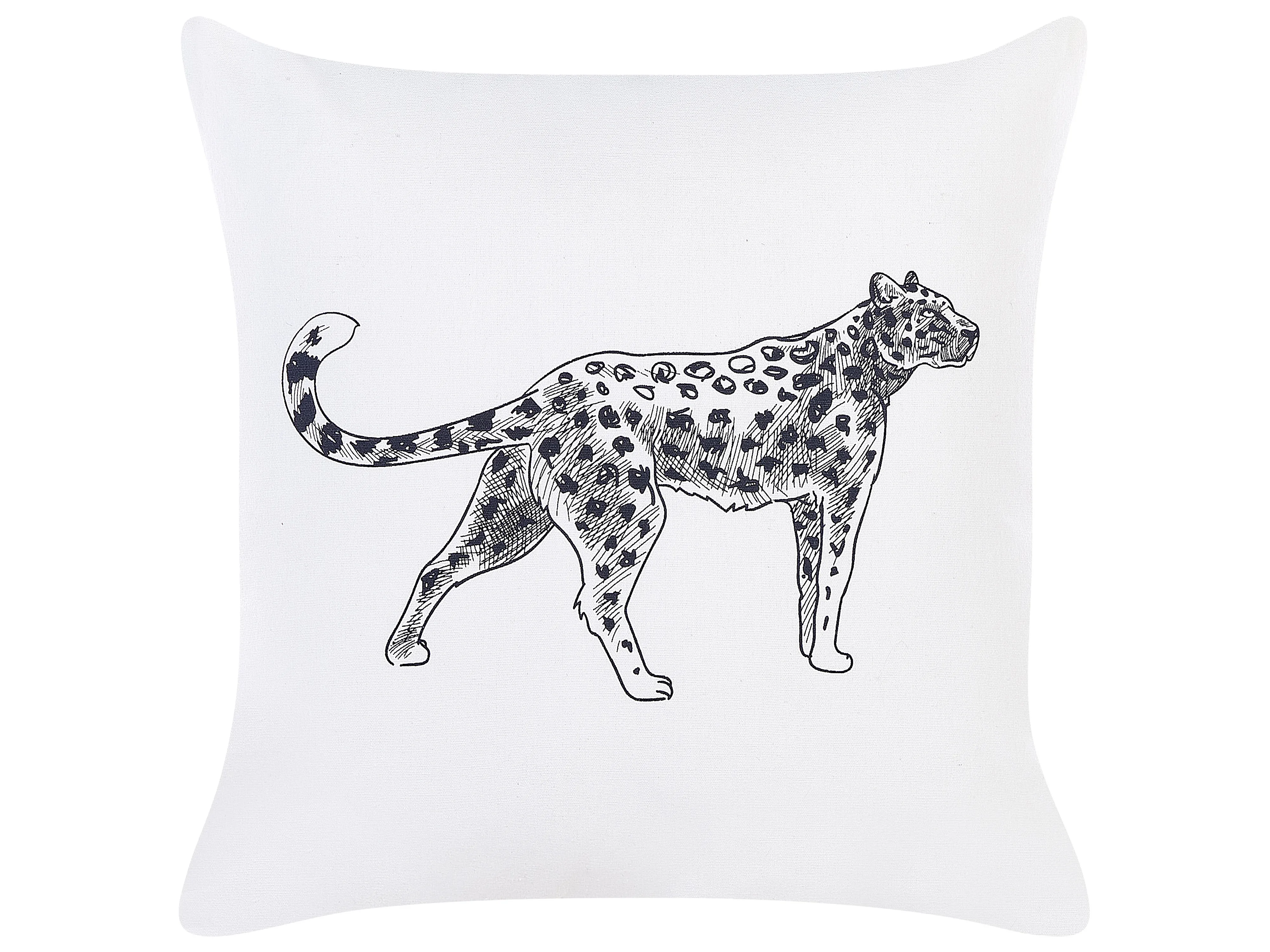Set van 2 sierkussens MARULA Katoen 45 x 45 cm Wit dierenprint