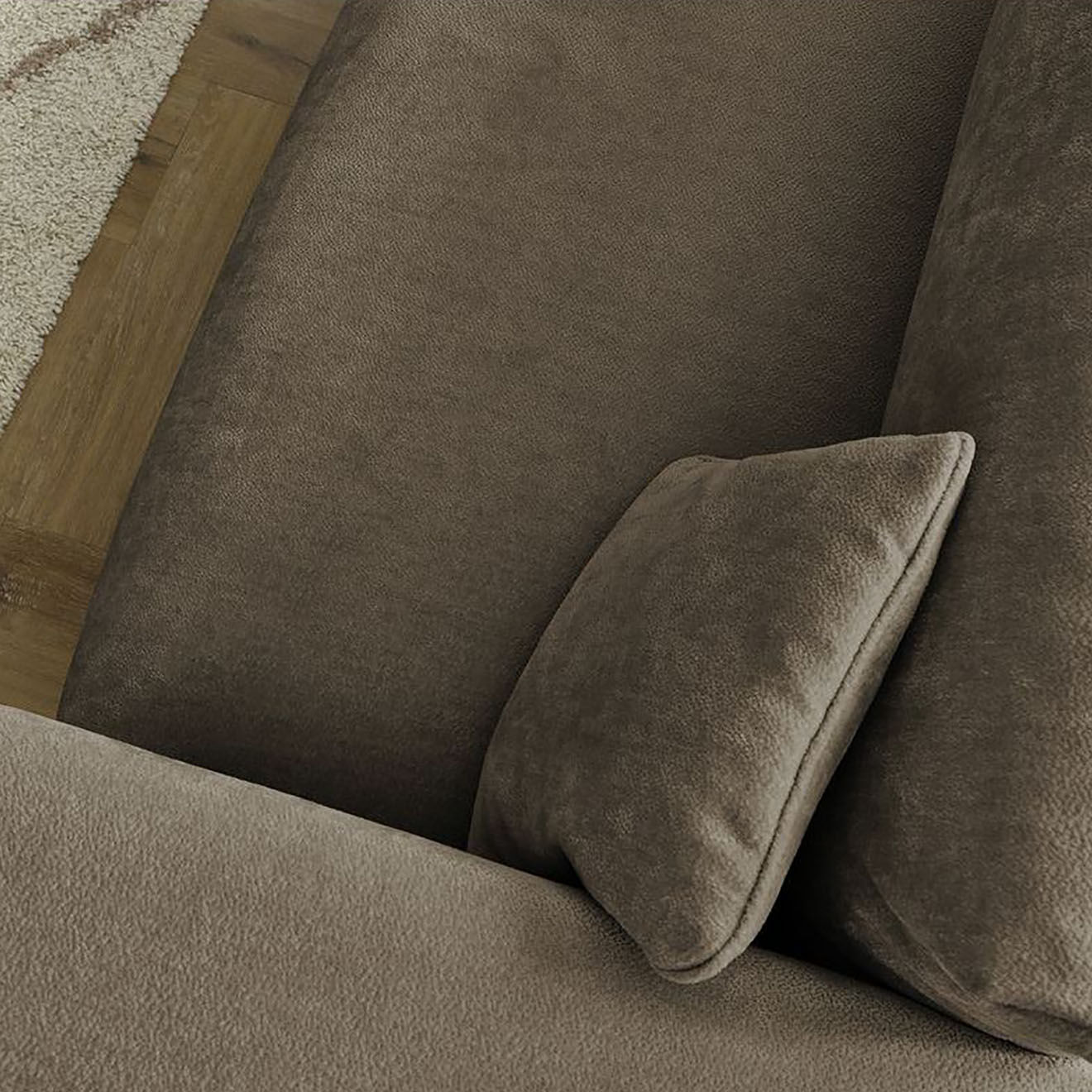 Bobochic Canapé convertible coffre ezechiel taupe - 265x109x82 cm