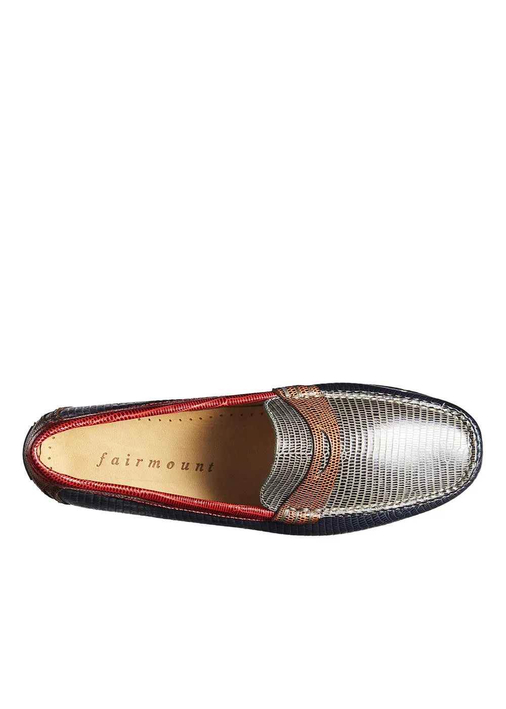 MOCASSIN W LIZARD MULTICO BLEU KAKI