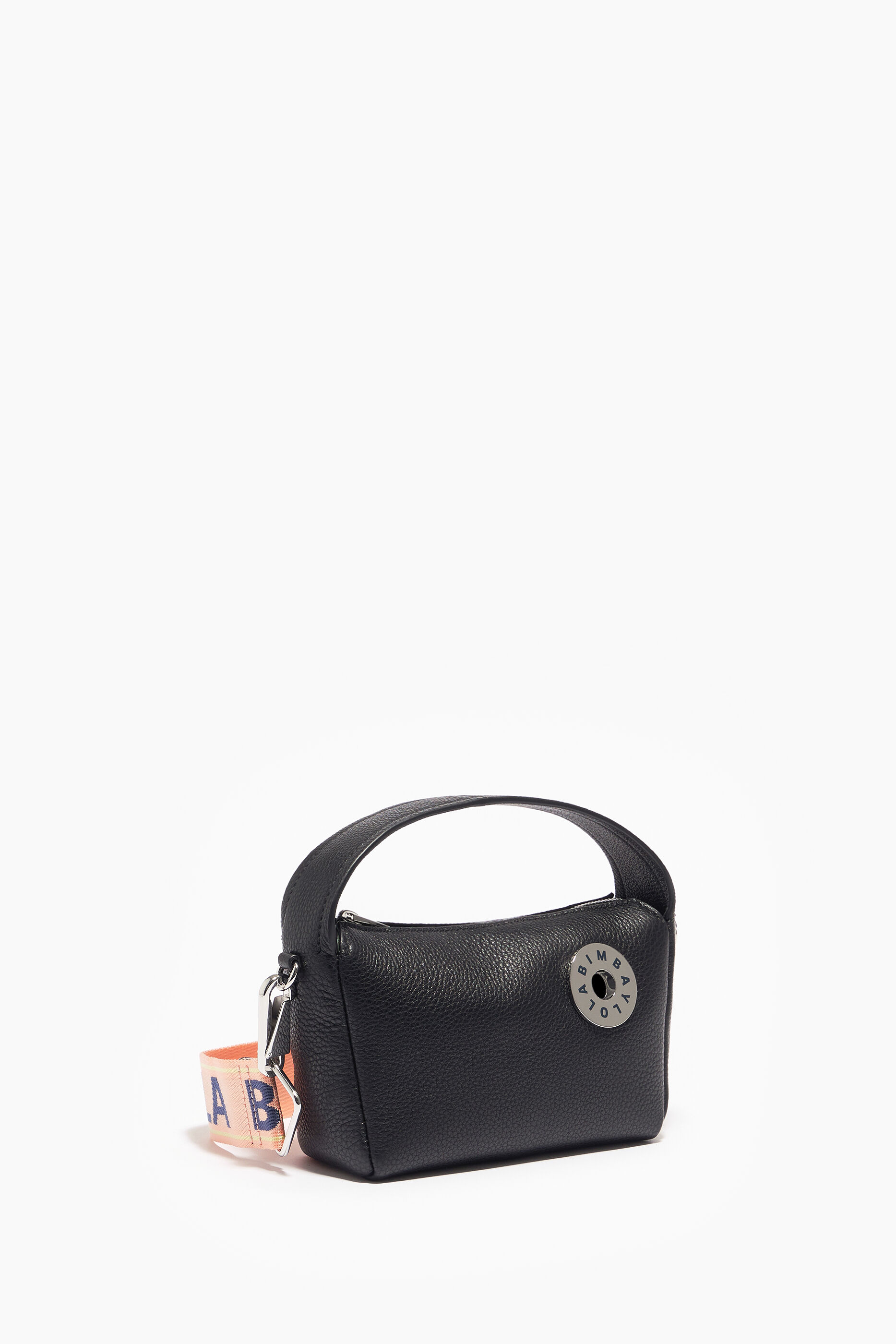 Bolsa hobo pequena de couro preto