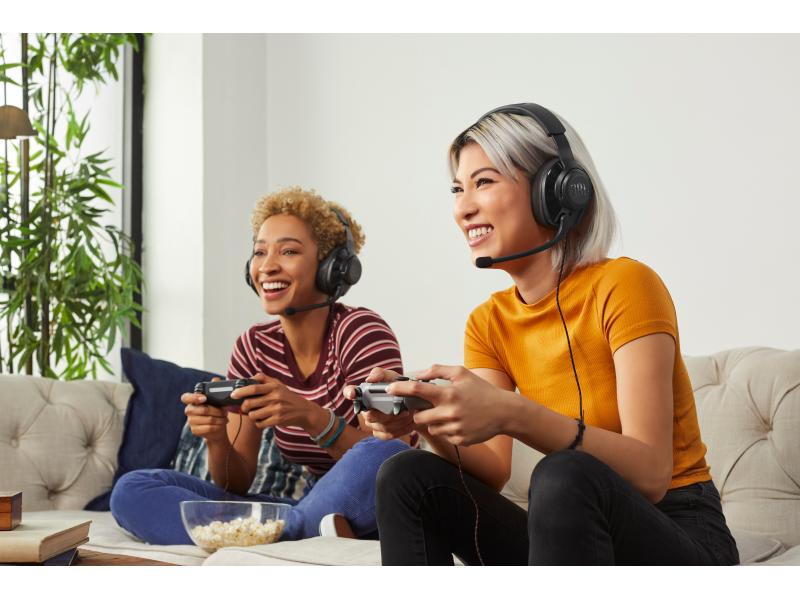 JBL Headset Quantum 200 Schwarz Kabelgebundenes Over-Ear-Gaming-Headset mit klappbarem Mikro