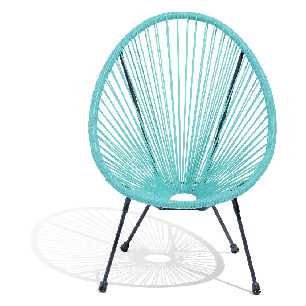 Fauteuil de jardin enfant métal et fil de résine Urban bleu