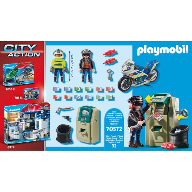 Playmobil® 70572 - Polizei-Motorrad: Verfolgung des Geldräubers - Playmobil® City Action