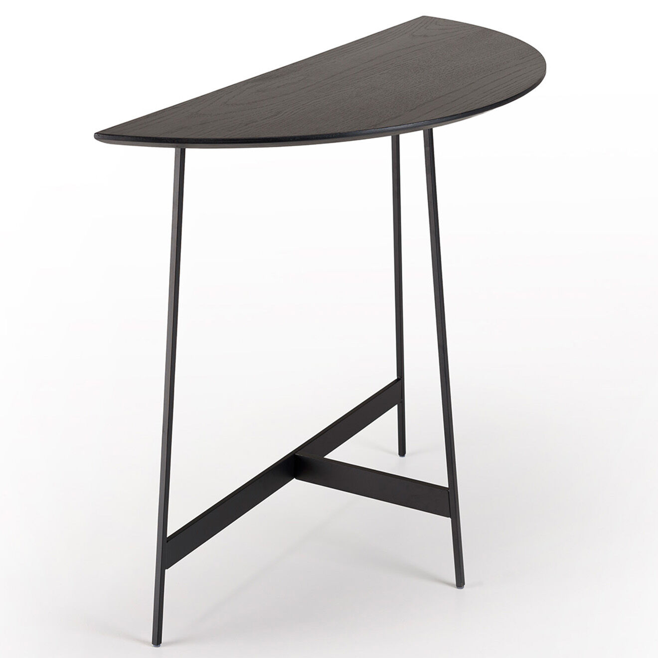 Macabane Console demi-lune Daly noire - 83x35 cm