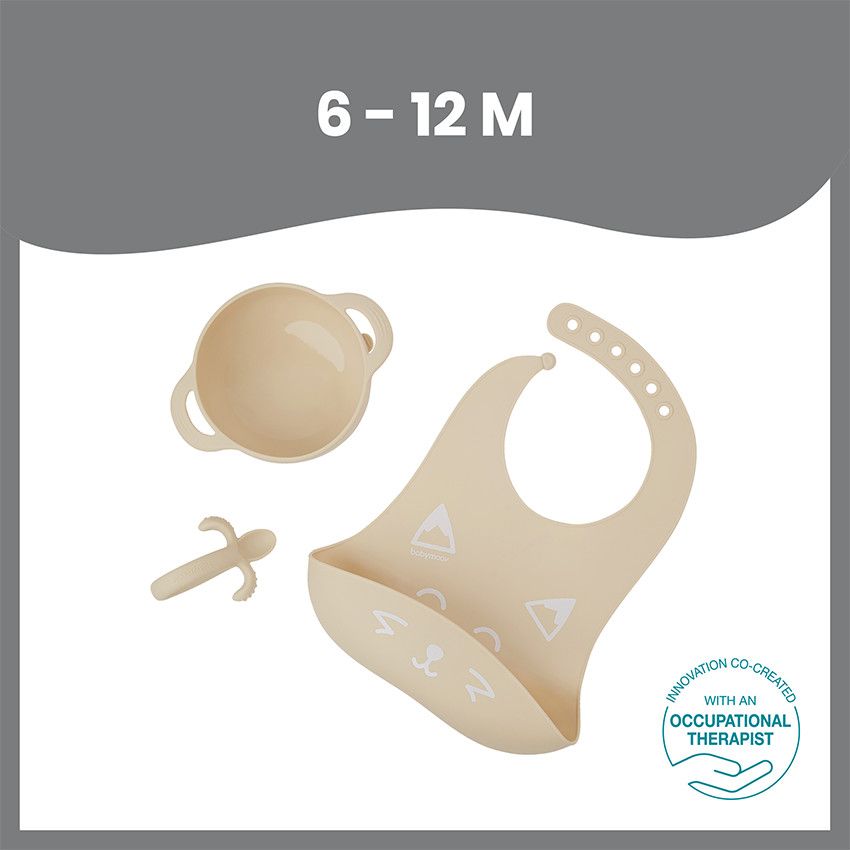 Coffret repas en silicone FIRST'ISY 6-12 mois - Renard - Ecru