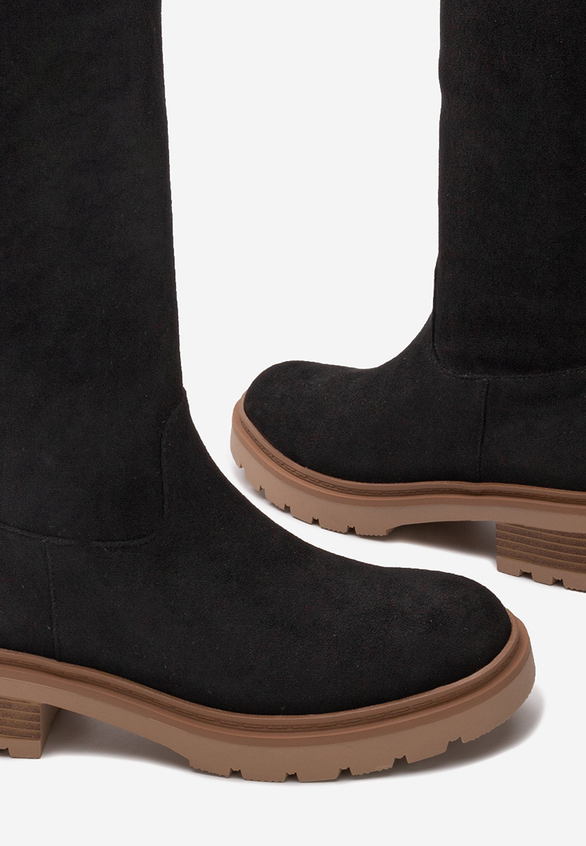 Bottes plates femme noires Nolia