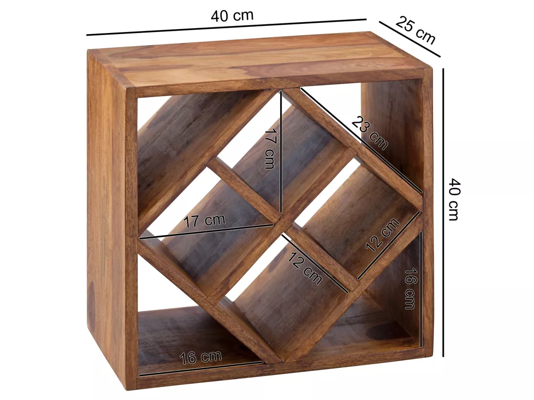 Casier à vin Bois Massif Porte-bouteilles de vin Range bouteilles 40 cm