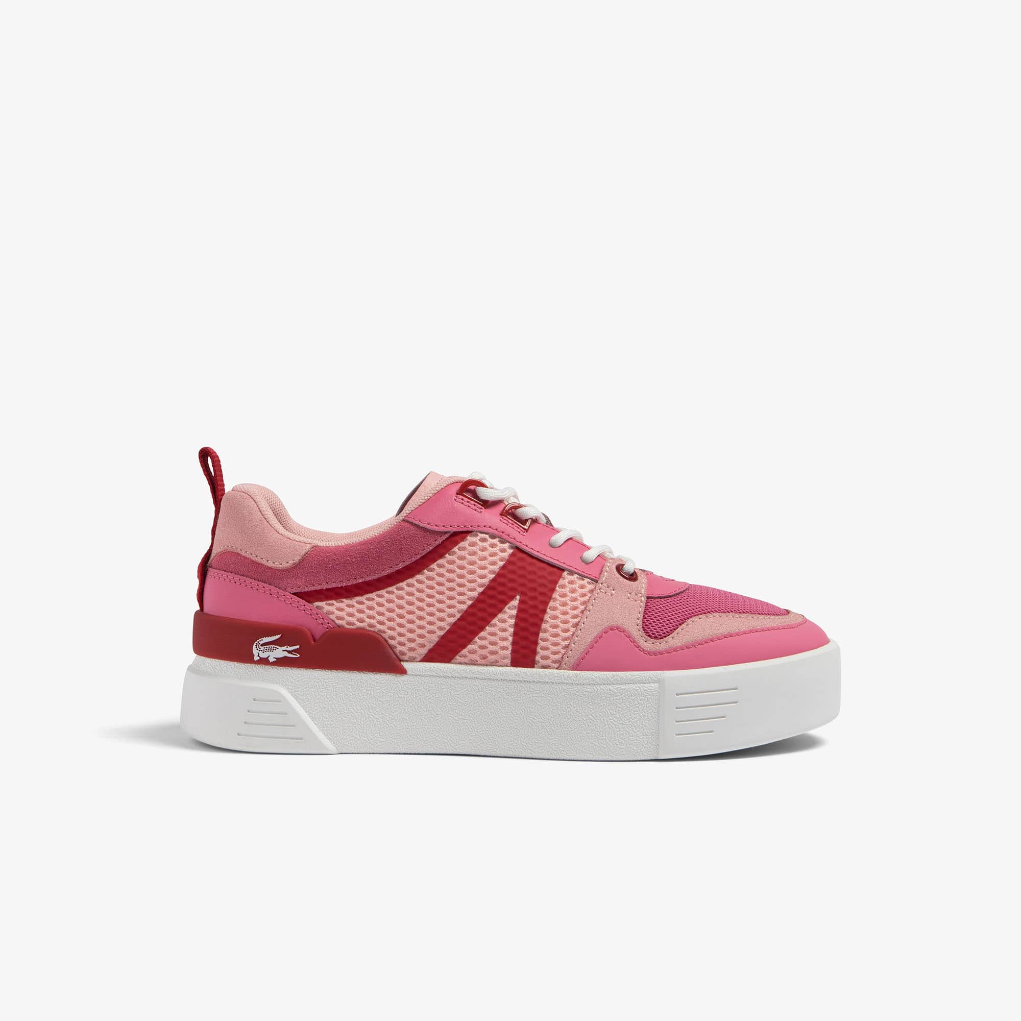 Sneakers L002 femme Lacoste en cuir, détail au talon Sneakers - Rose - Lacoste - Femme