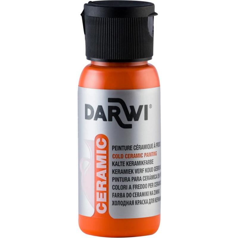 DARWI Flacon de 50 ml de Peinture sur Céramique à Froid - Orange