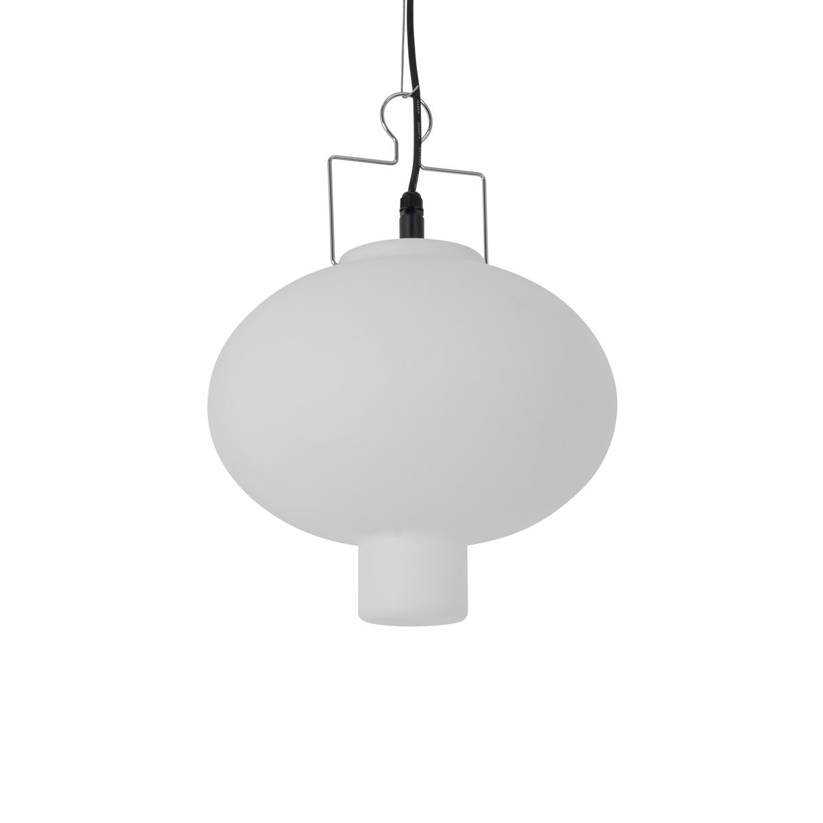 Buiten hanglamp wit 35 cm met stekker IP44 - Pion