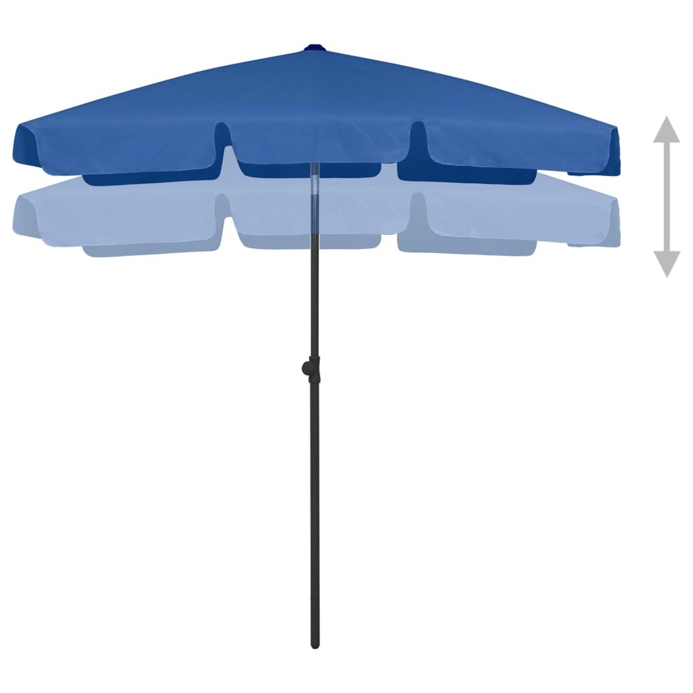 Parasol de plage 180 x 120 cm bleu azuré
