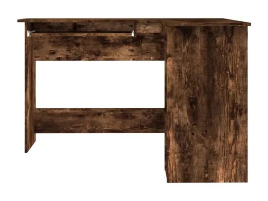 Bureau d'angle chêne fumé 120x140x75 cm bois d'ingénierie