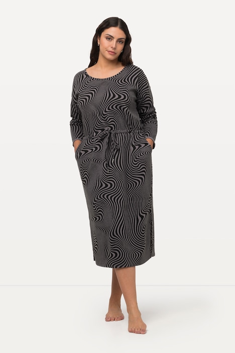 Loungewear-Kleid, Oversized, Rundhals, Langarm, Taschen