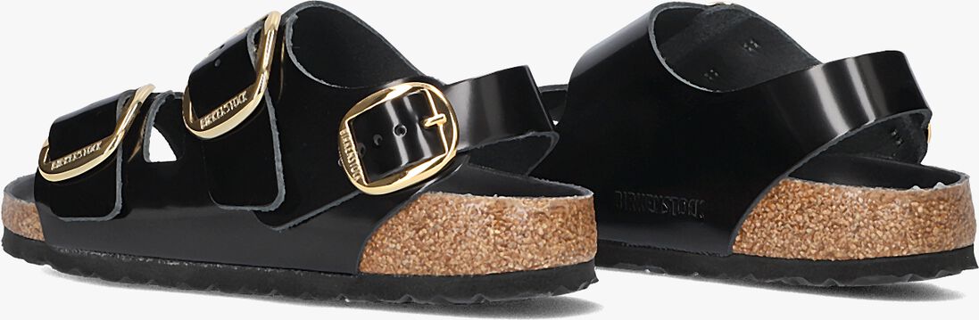 BIRKENSTOCK zwarte birkenstock slippers milano big buckle dames