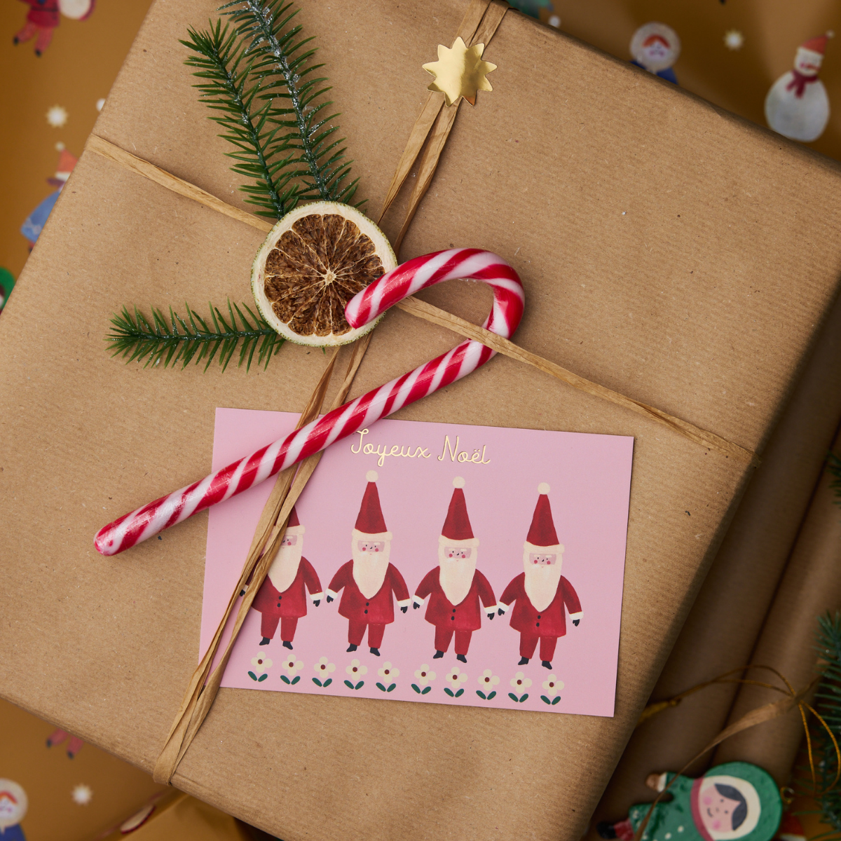 Coffret de 6 cartes de vœux et enveloppes Joyeux Noël Mercredi et Patati
