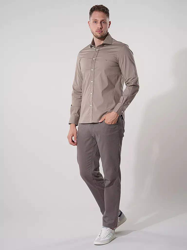 EMPORIO ARMANI Hemd Slim Fit beige