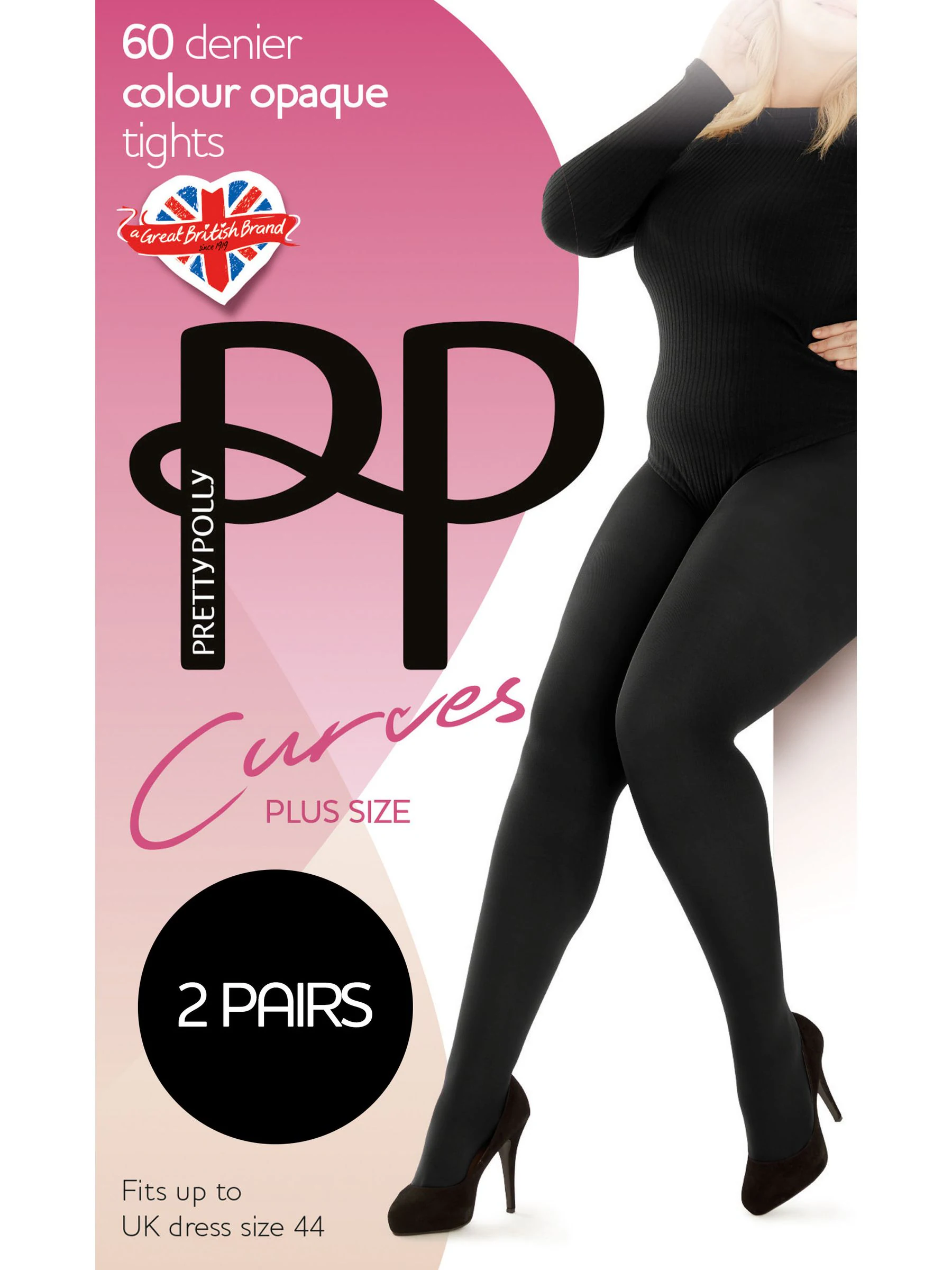 Pretty Polly - 2 Rondingen verzachtende ondoorzichtige 60 denier panty's
