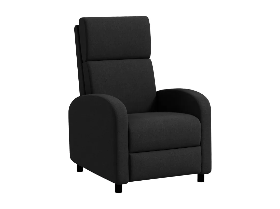 Fauteuil de relaxation inclinable réglable repose-pied tissu noir
