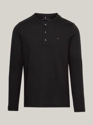 Camiseta Henley de manga comprida e corte justo