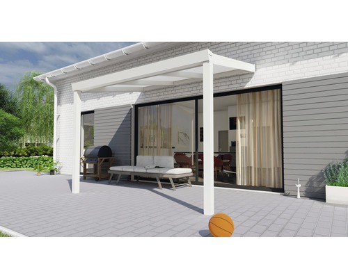 Legend terrasoverkapping met opaal polycarbonaat, 300x200 cm, wit