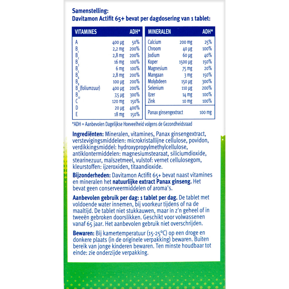 2x Davitamon Actifit 65+ 70 tabletten
