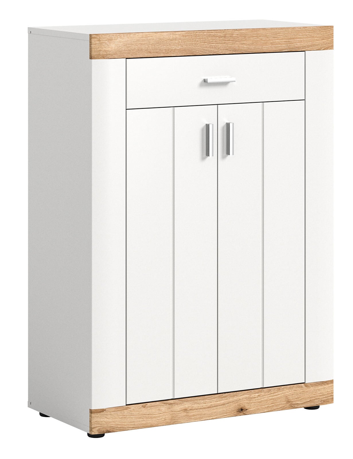Schuhkommode Laredo 73x102x37 cm Weiß/braun