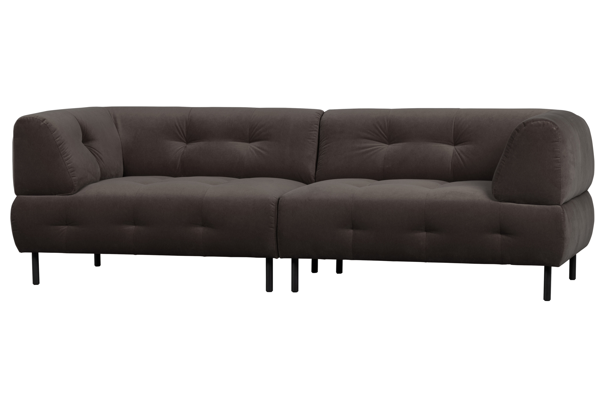 WOOOD Exclusive 4-zitsbank Lloyd gewassen fluweel Bank 4-zits Lloyd gewassen fluweel - Cast Iron