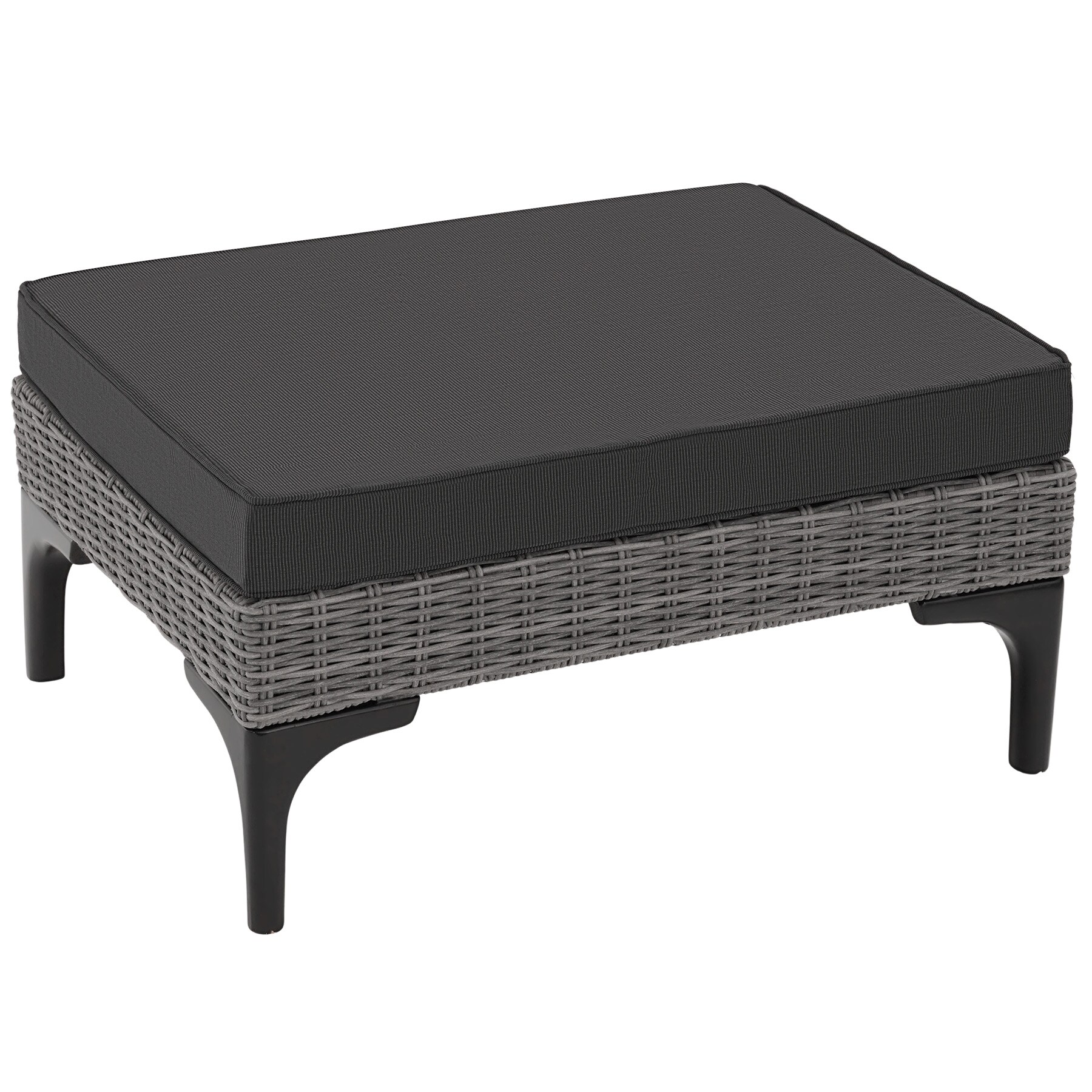 tectake® Rattan Lounge, mit Aluminiumgestell, wetterfest und UV-beständig, mit Sicherheitsglasplatte