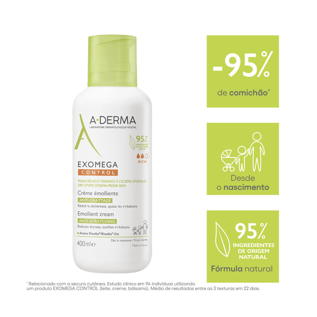 Exomega Control - Creme Emoliente Antiprurido - 400ml