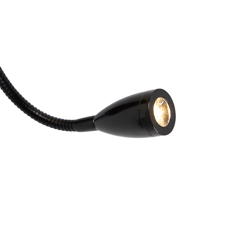 Wandlamp zwart met velours gele kap - Stacca