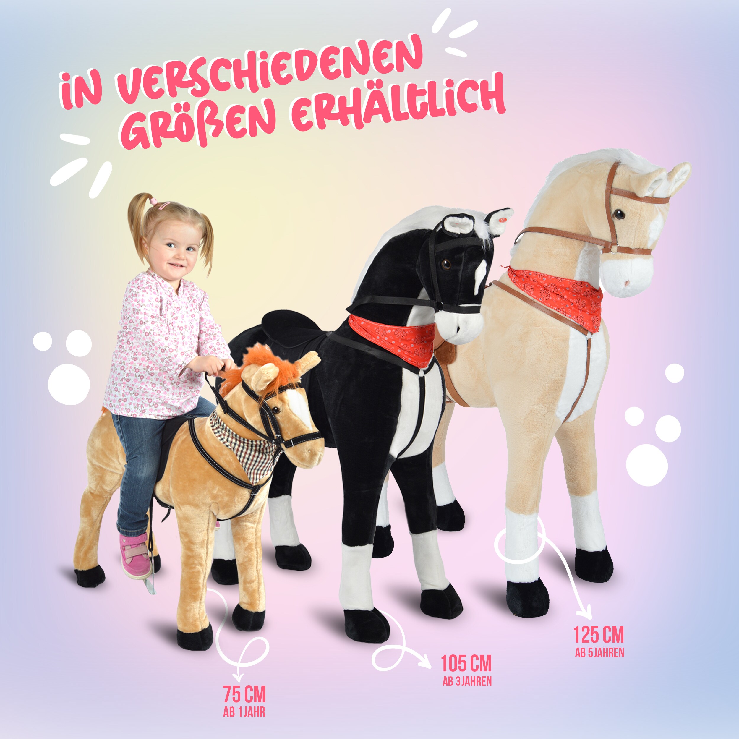 Pink Papaya XXL Stehpferd für Kinder Luna 125 cm