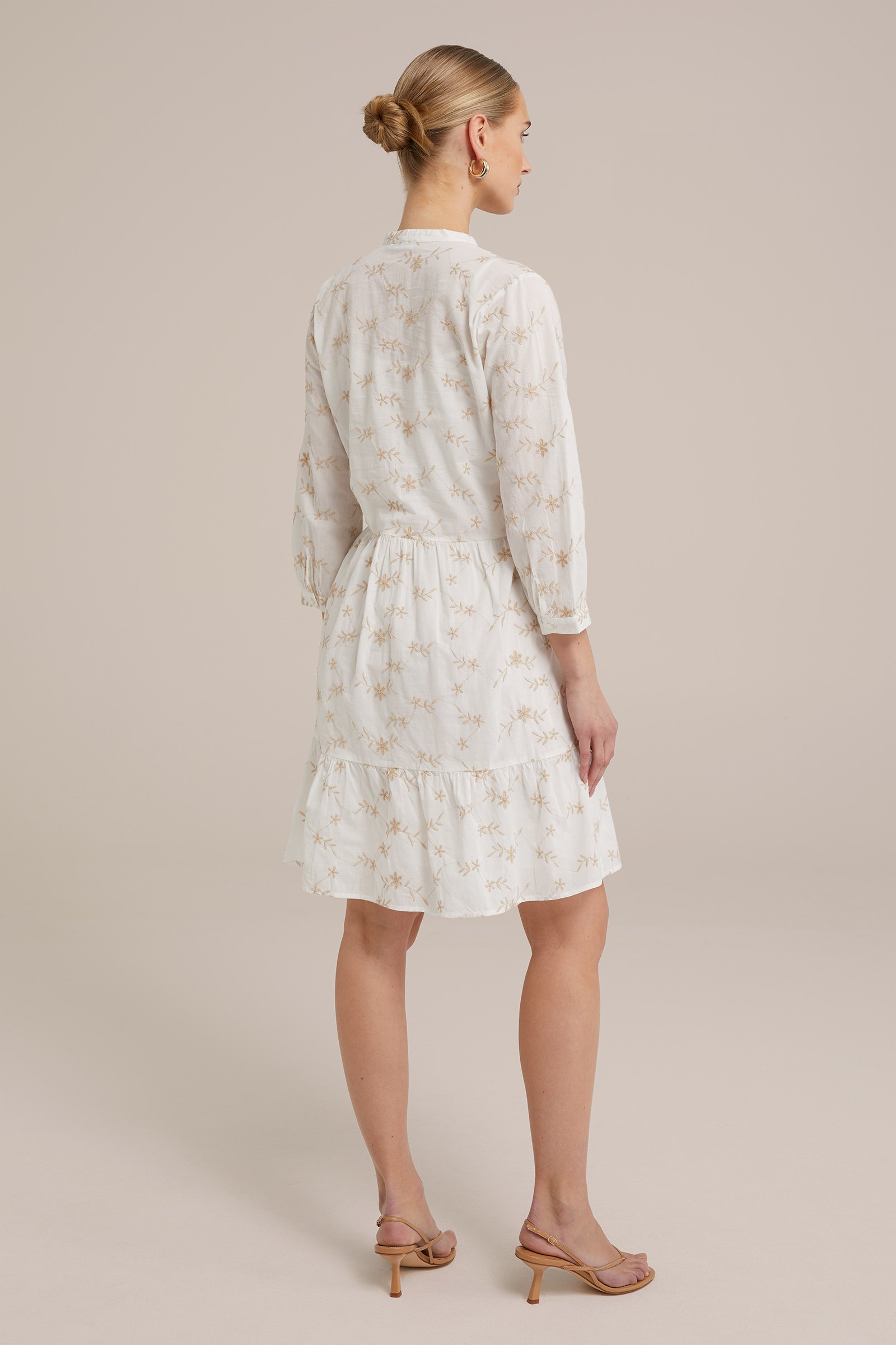 jurk met embroidery WE Fashion Wit