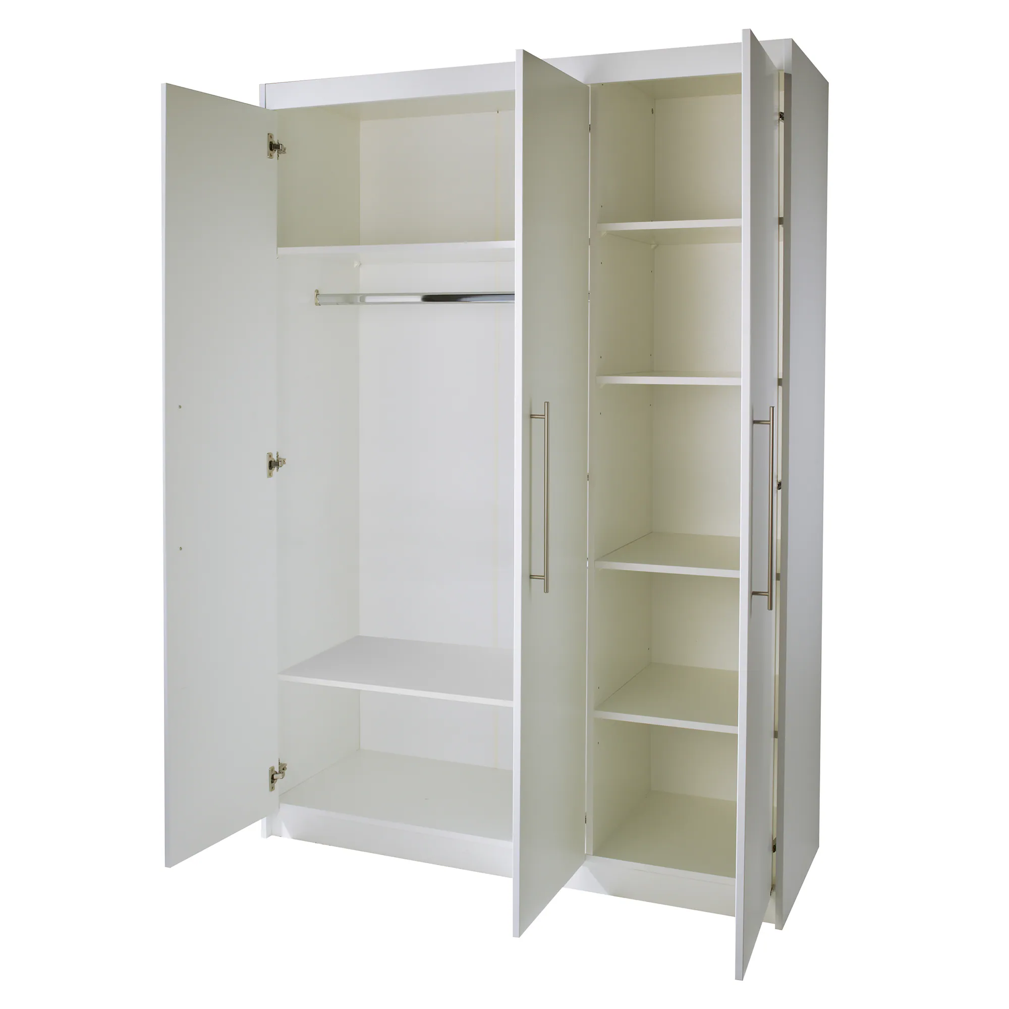 Kleiderschrank 'Maren', 3-türiger Drehtürenschrank, 190 x 131 x 52 cm, weiß