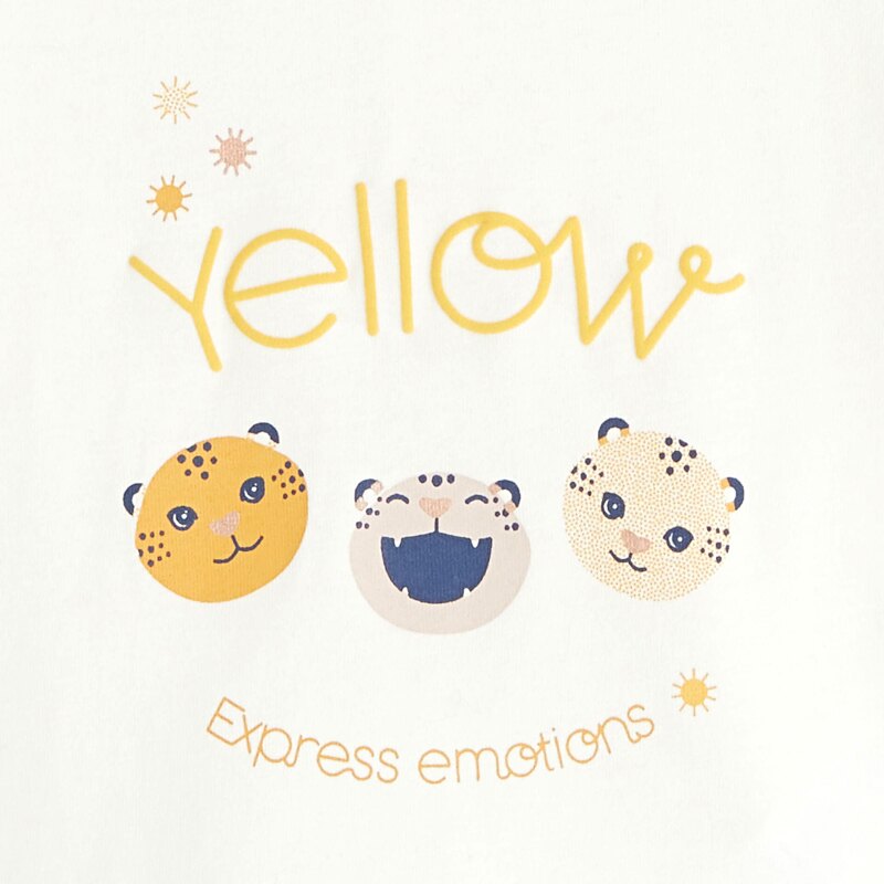 T-shirt Yellow tigres blanc bébé fille Blanc