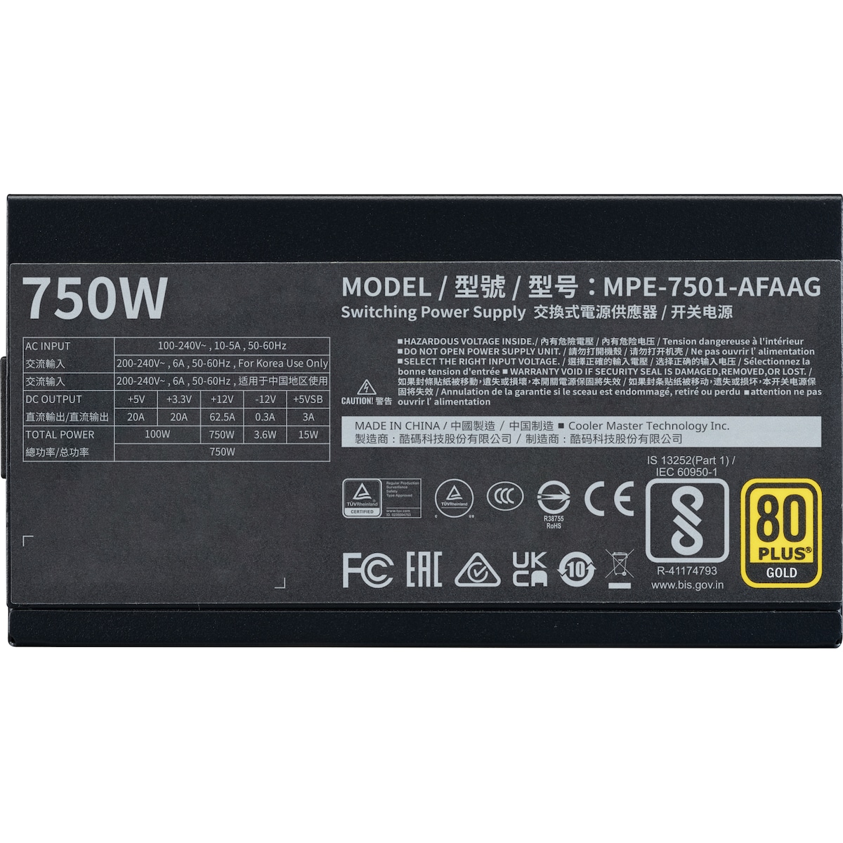 Cooler Master MWE Gold V2 ATX 3.1 750W strømforsyning