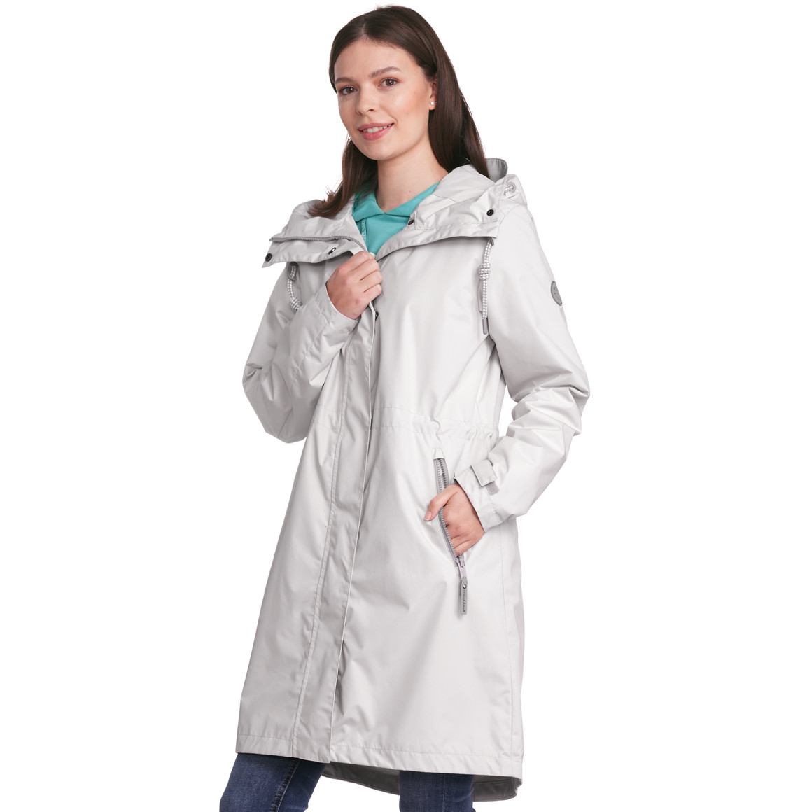 Gina Damen Parka in Unifarben beige