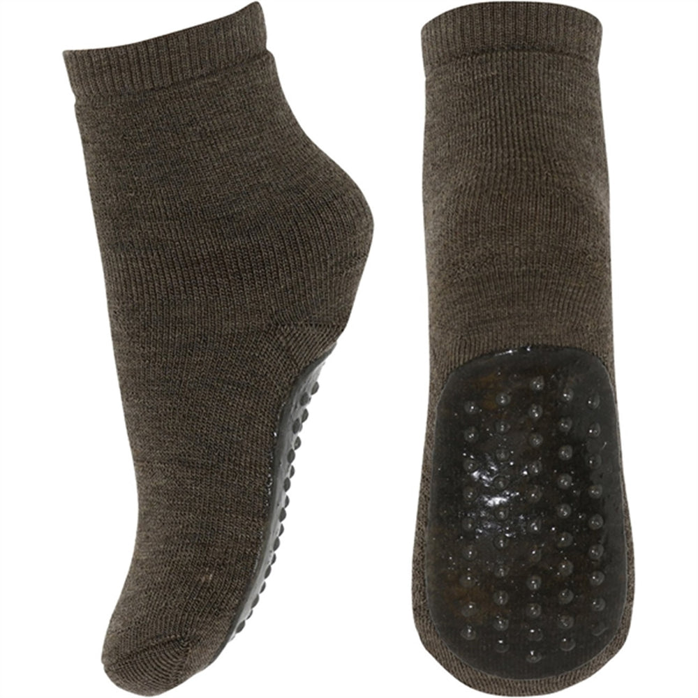 MP 7951 Uld Anstislip Strømper Brown Melange