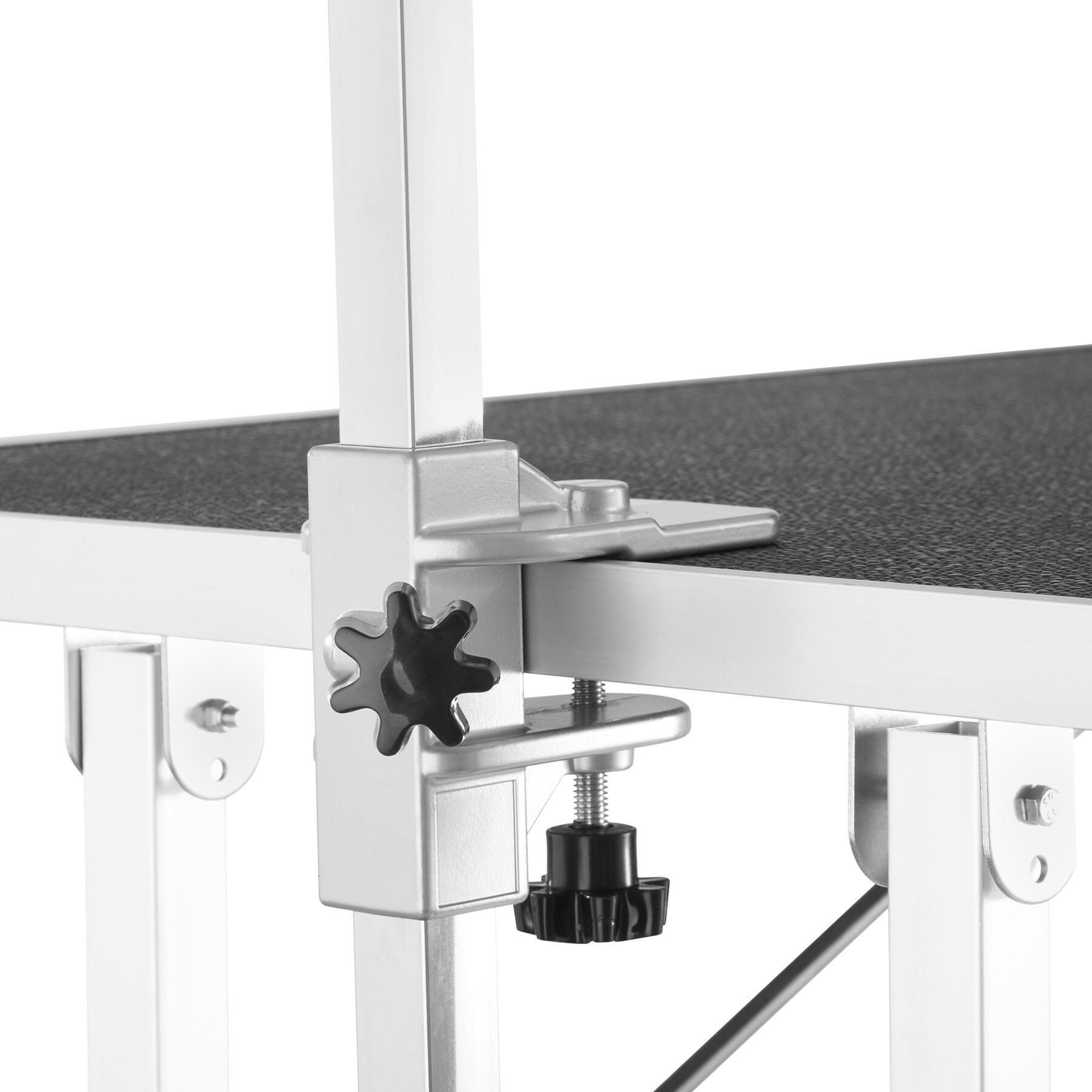 tectake® Trimmtisch, mit höhenverstellbarem Galgen, rutschfeste und kratzfeste Gummibeschichtung, Belastbarkeit 60 kg