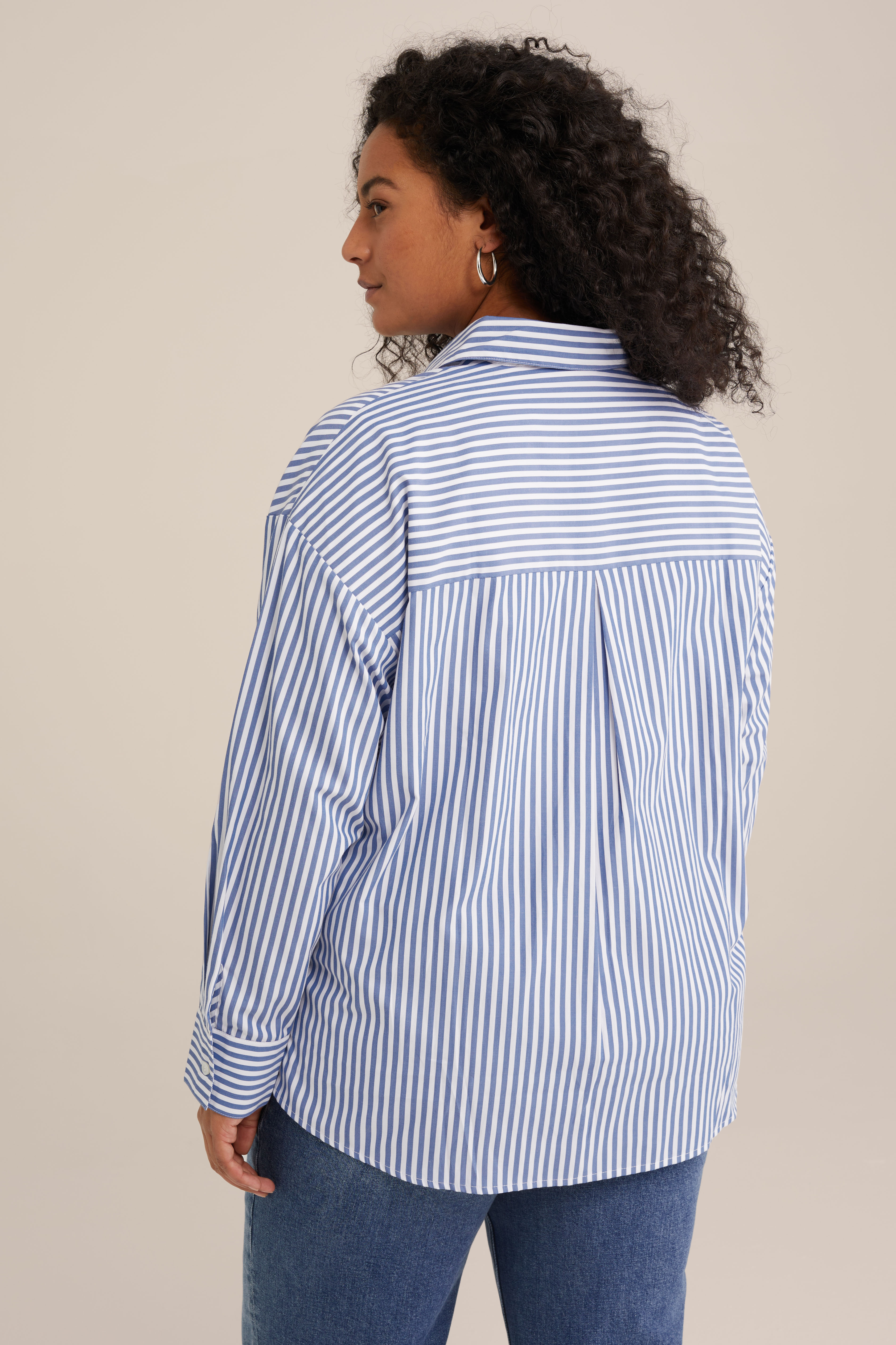 blouse met dessin - Curve WE Fashion Blauw