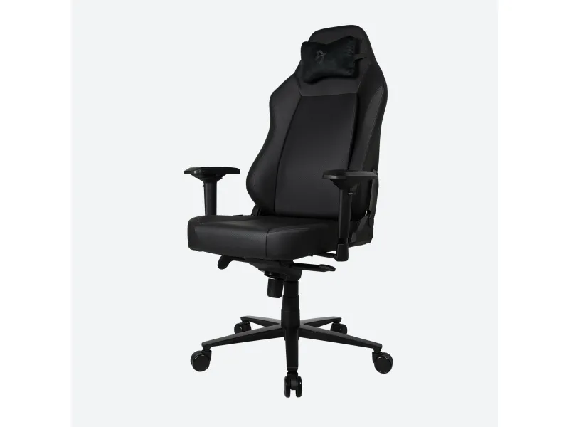 Arozzi Primo Premium - Stol - armstøtter - T-formet - vippe - drejeled - aluminium, formstøbt skum, metalramme, luksus italiensk læder - sort