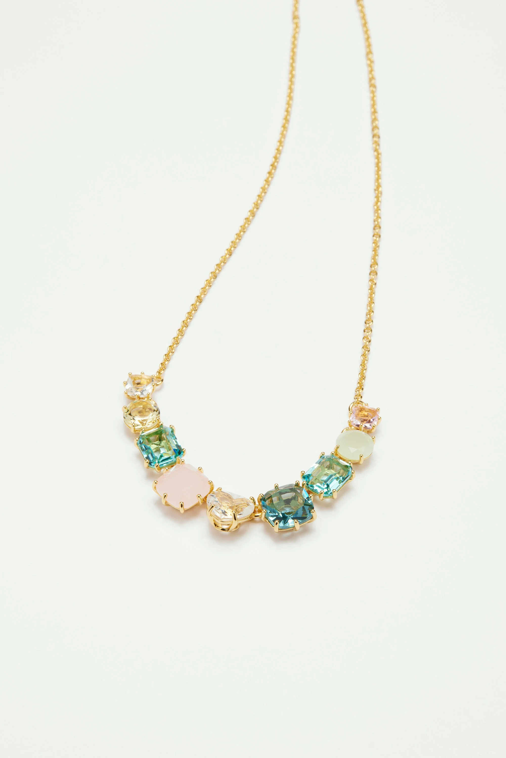 Collier fin 9 pierres la diamantine acqua azzura | Bleu