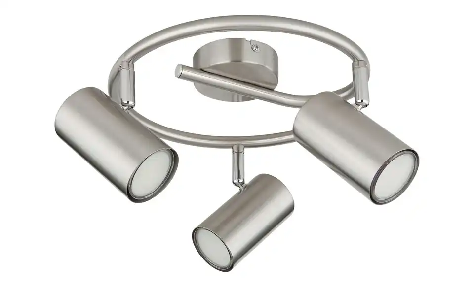 Deckenstrahler 13,5 cm 3-flammig 25 cm 25 cm edelstahlfarben, matt, silberfarben