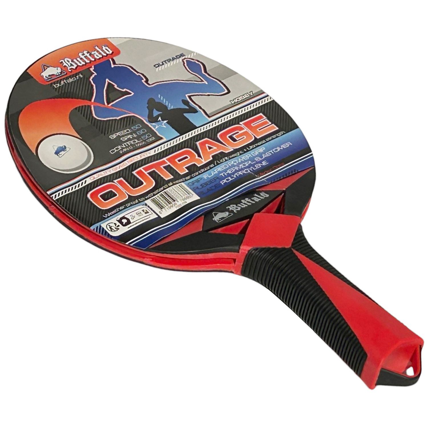 Buffalo Outrage outdoor tafeltennisbat rood