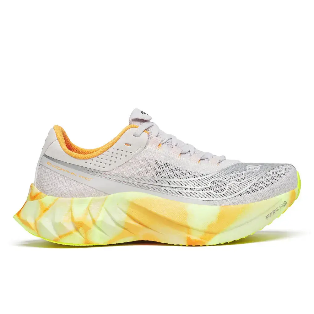 Saucony Endorphin Pro 4 Hardloopschoenen Wit/Geel/Oranje Dames